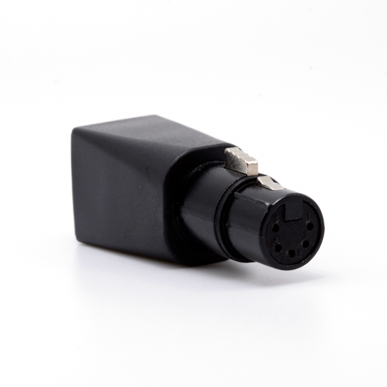 Molded one piece 5-pin XLR to RJ45 Adaptor